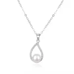 Beneto Elegantní stříbrný náhrdelník s pravou perlou AGS984/47P