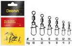 Delphin obratlík s karabinkou rolling swivel with micro snap 10 ks - velikost 12 nosnost 4-velikost 12 nosnost 4 kg