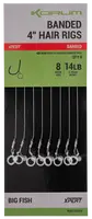 Korum návazec banded hair rigs barbed 8 ks délka 4" - velikost háčku 8