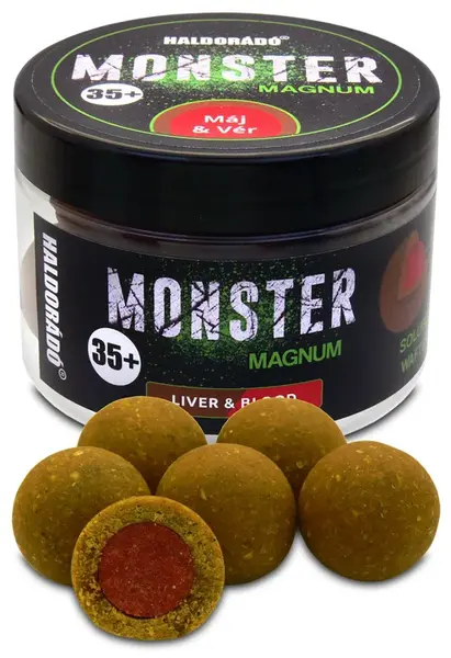 Haldorádó plovoucí boilie pop-up boilies monster magnum 180 g 35 mm - krvavá játra