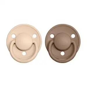 BIBS De Lux dudlíky z přírodního kaučuku 2 ks vel. 2 Vanilla / Dark Oak