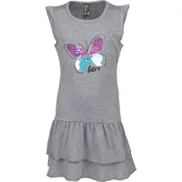 Lewro TOTTA Dievčenské šaty s volánmi, sivá, veľkosť 116-122