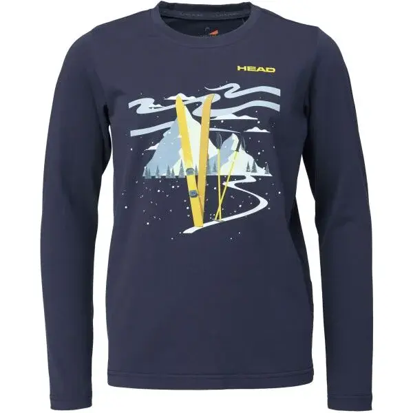 Head SION Detské tričko s dlhým rukávom, tmavo modrá, veľkosť 128-134
