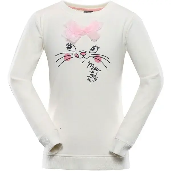 NAX VEWO Dievčenská mikina, biela, veľkosť 116-122