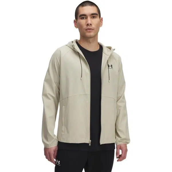 Under Armour STRETCH WOVEN WINDBREAKER Pánska bunda, béžová, veľkosť