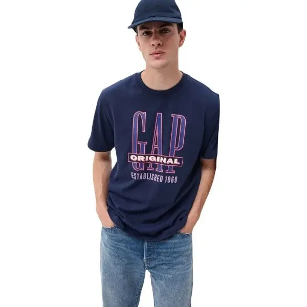 GAP TALL LOGO Pánske tričko, tmavo modrá, veľkosť