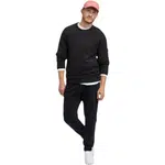 GAP RECYCLED WOOL CREW Pánsky sveter, čierna, veľkosť