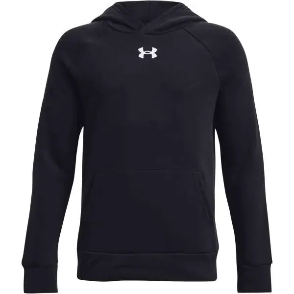 Under Armour RIVAL FLEECE HOODIE Chlapčenská mikina, čierna, veľkosť M