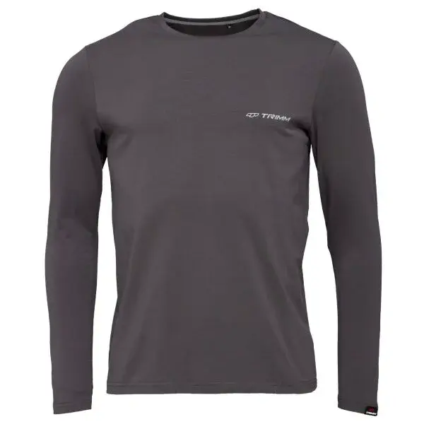 TRIMM BRAVE Pánske tričko s dlhým rukávom, tmavo sivá, veľkosť