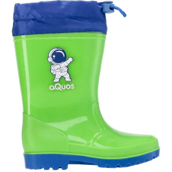 AQUOS RASTY K COLLAR Chlapčenské gumáky, zelená, veľkosť