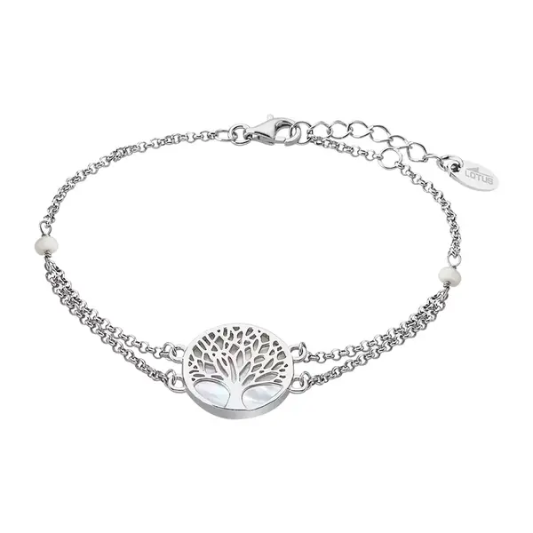 Lotus Silver Elegantní stříbrný náramek Strom života s perletí LP1678-2/1