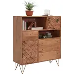 Ambia Home KOMODA, akácie, barvy akácie, bronzová, 110/126/40 cm