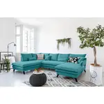 P & B SEDACÍ SOUPRAVA, textil, tyrkysová