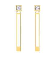 Preciosa Pozlacené ocelové náušnice Straight s čirým křišťálem Preciosa 7393Y00