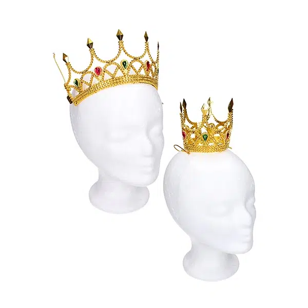 Set karneval - Zlatá/stříbrná koruna 15 x 8 cm