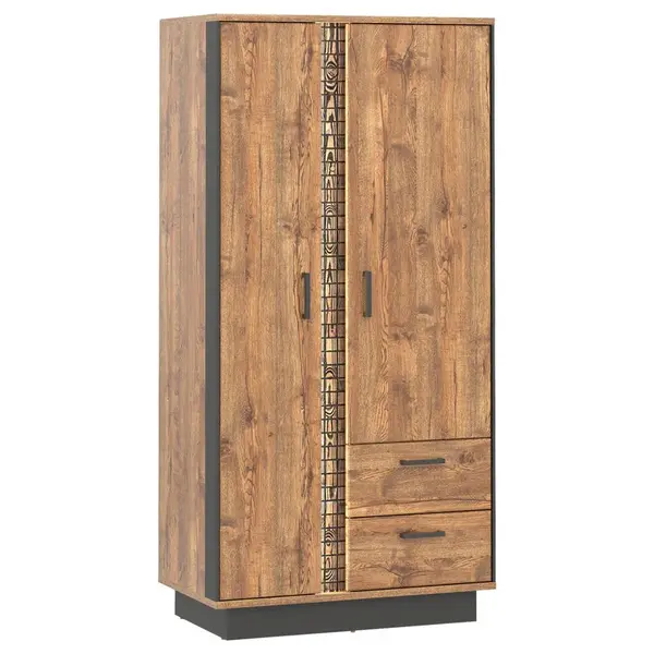 MID.YOU VYSOKÁ KOMODA, černá, barvy dubu, 94,5/192/54 cm