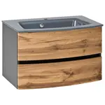 Held SKŘÍŇKA S UMYVADLEM, barvy dubu, barvy grafitu, 80 cm
