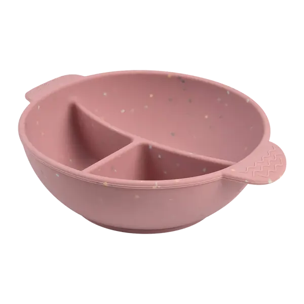 CANPOL BABIES Miska silikonová dělená s přísavkou Dots růžová 360 ml