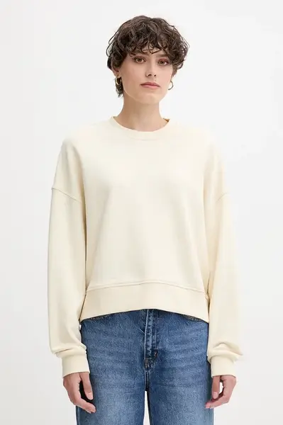 Bavlněná mikina United Colors of Benetton dámská, tmavomodrá barva, s potiskem, 3UNID109A