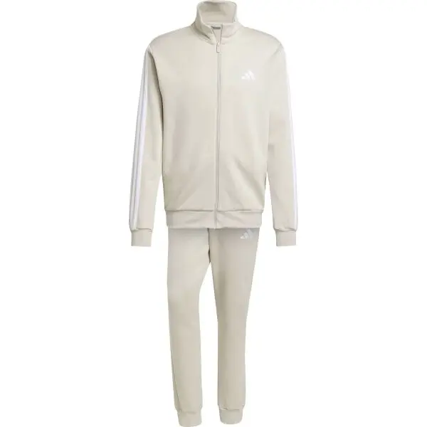 adidas SPORTSWEAR BASIC 3-STRIPES FLEECE Pánská tepláková souprava, béžová, velikost