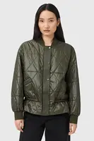 Bomber bunda AllSaints ALII zelená barva, přechodná, oversize, W051OD