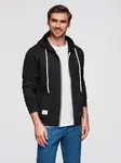 Ombre Men's BASIC unbuttoned hooded sweatshirt - black