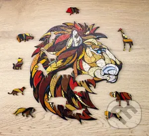 Drevené puzzle – Lev veľkosť M - puzzle z kategorie 3D puzzle