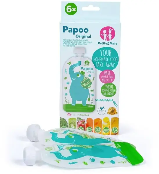 PETITE&MARS Kapsička na jedlo Papoo Original Elephant