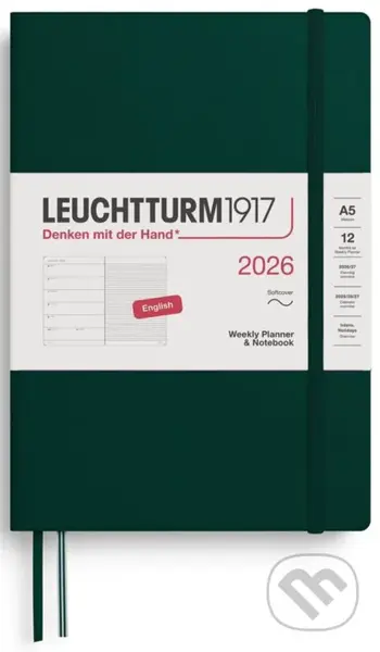 Weekly Planner & Notebook 2026 Medium (A5) Forest Green