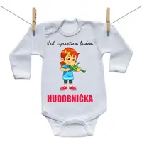 Boodyy Body s dlhým rukávom Keď vyrastiem budem hudobníčka 68 (3-6 mesiacov)
