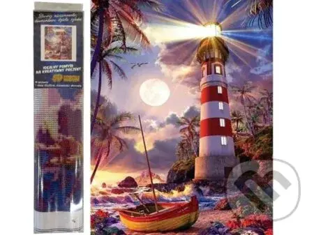 Maják a měsíc 30 x 40 cm (Diamantový obrázek)