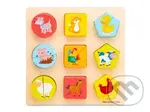 Drevené vkladacie puzzle - tvary a zvieratá - hra z kategorie Naučné puzzle