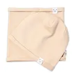 Čiapka s nákrčníkom bavlna, Little Bear, Baby Nellys, cappuccino, veľ. 92/98