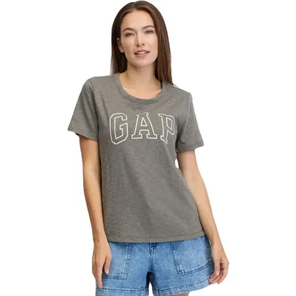 GAP LOGO SLUB Dámské tričko, khaki, velikost