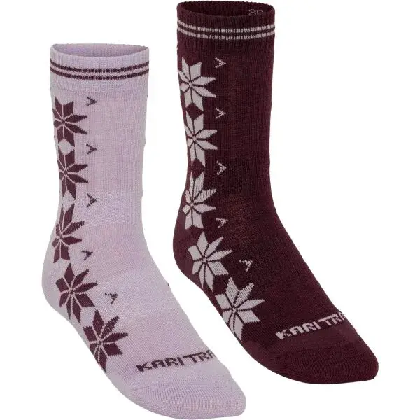 KARI TRAA VINST Dámské vlněné ponožky, růžová, velikost