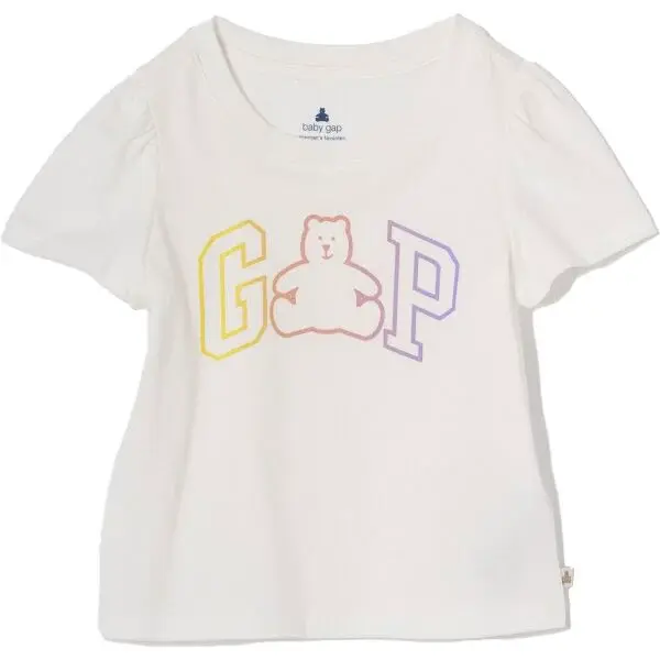 GAP V-FRCH VALUE LOGO Dívčí tričko, bílá, velikost 4Y