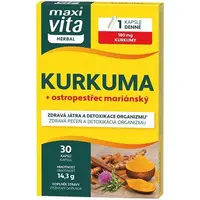 VITAR MAXI VITA HERBAL KURKUMA+OSTROPESTŘEC 30 CPS Doplněk stravy, , velikost