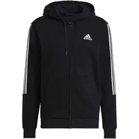 adidas 3-STRIPES FULL-ZIP HOODIE Pánská mikina, černá, velikost