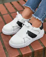 Resti Black and white women's sports shoes with rubber inserts Inika - Footwear