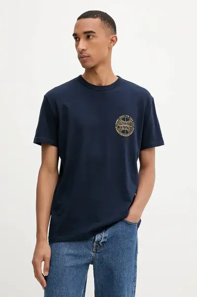 Bavlněné tričko Tommy Jeans pánské, tmavomodrá barva, DM0DM21987