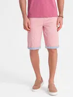 Ombre Men's chinos shorts with contrasting turn-up