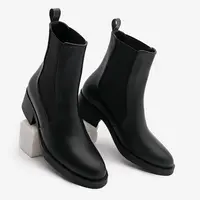 Marjin Women's Elastic Side Band Casual Boots Espato Black