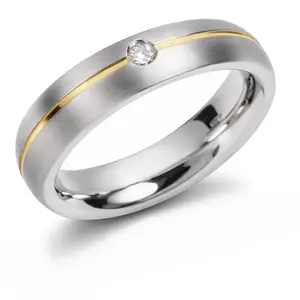 Boccia Titanium Titánový snubný prsteň s diamantom 0130-06 48 mm