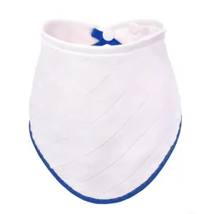 T-tomi BIO Bambusový slintáček White with blue edging