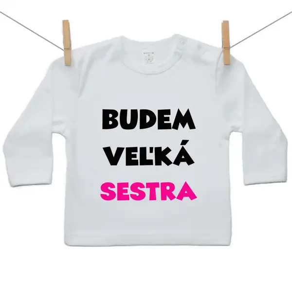 Boodyy Tričko s dlhým rukávom Budem veľká sestra 128 (7-8 rokov)