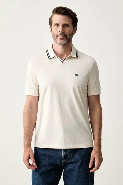 Armani Exchange polo pánské bavlněné