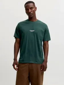 JACK & JONES Tričko 'JJESoho'  jedľová / biela