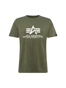 ALPHA INDUSTRIES Tričko  olivová / biela