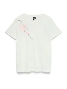 VERO MODA Tričko  sivá / ružová / biela