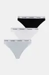 Calvin Klein Underwear tanga dámské bavlněné s elastanem 3-pack